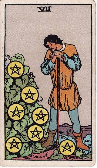 Seven of Pentacles tarot card